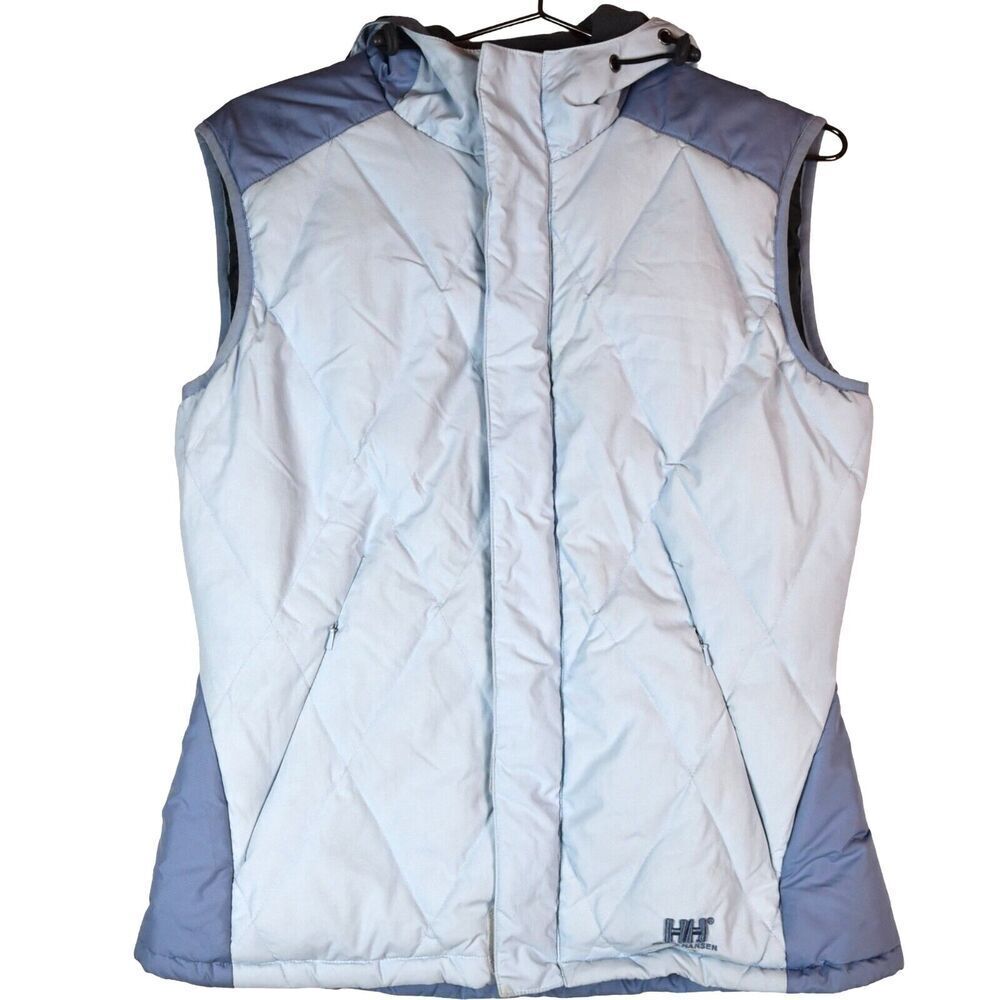 Helly Hansen Vest Women’s M Sky Blue Down Puffer Duck Down Feather Jacket Coat